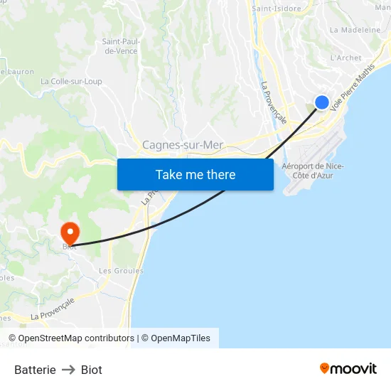 Batterie to Biot map