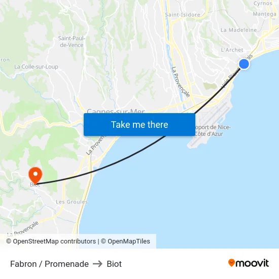 Fabron / Promenade to Biot map