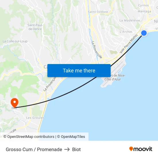Grosso Cum / Promenade to Biot map