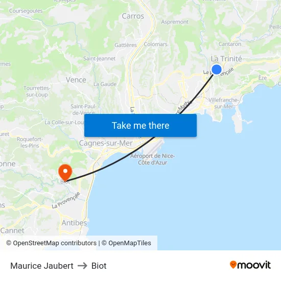 Maurice Jaubert to Biot map