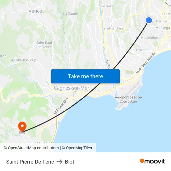 Saint-Pierre-De-Féric to Biot map