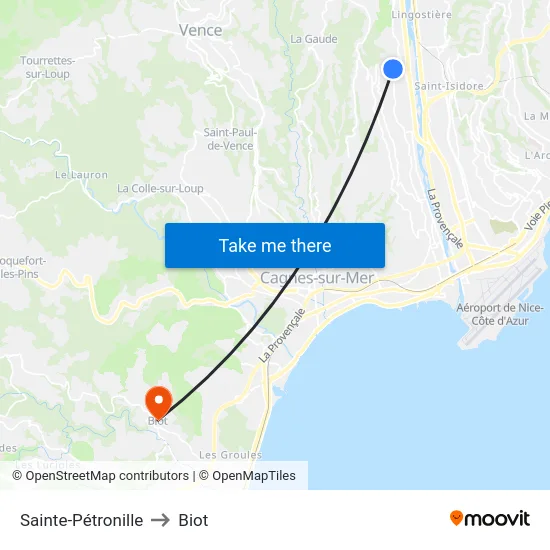 Sainte-Pétronille to Biot map