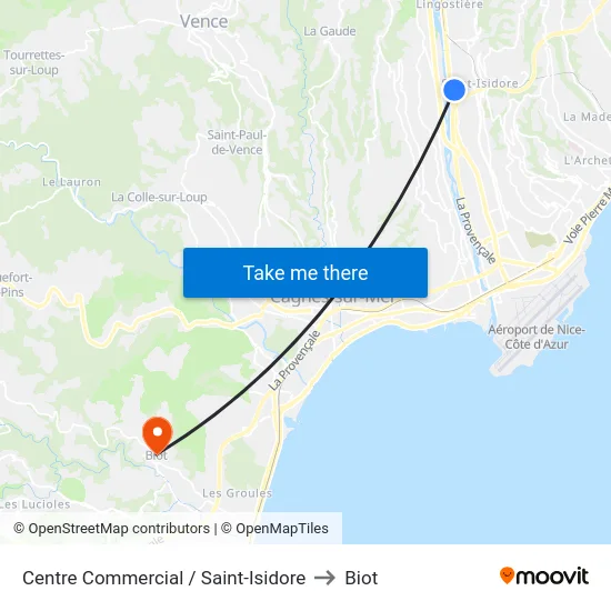 Centre Commercial / Saint-Isidore to Biot map