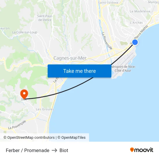 Ferber / Promenade to Biot map