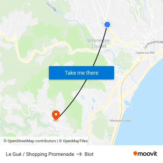 Le Gué / Shopping Promenade to Biot map