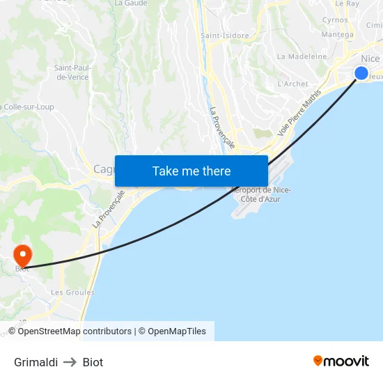 Grimaldi to Biot map