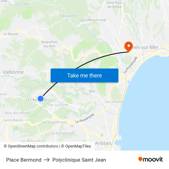 Place Bermond to Polyclinique Saint Jean map