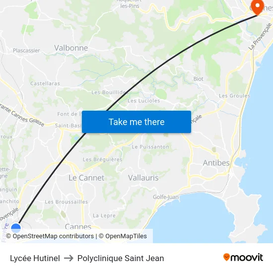 Lycée Hutinel to Polyclinique Saint Jean map