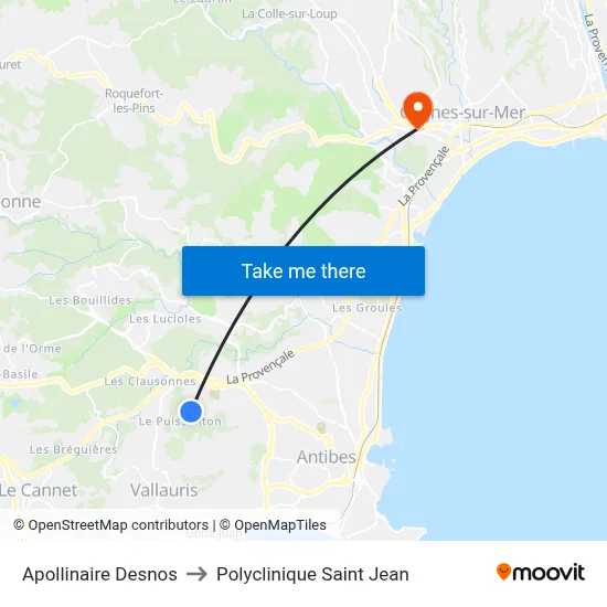 Apollinaire Desnos to Polyclinique Saint Jean map