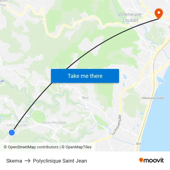 Skema to Polyclinique Saint Jean map