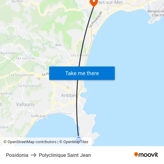 Posidonia to Polyclinique Saint Jean map