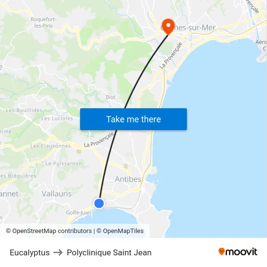 Eucalyptus to Polyclinique Saint Jean map