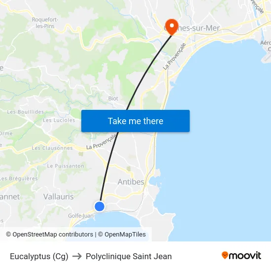 Eucalyptus (Cg) to Polyclinique Saint Jean map