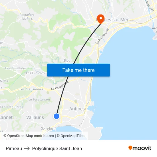 Pimeau to Polyclinique Saint Jean map