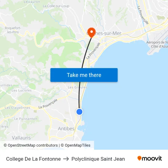 College De La Fontonne to Polyclinique Saint Jean map
