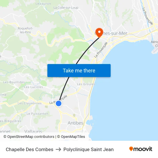 Chapelle Des Combes to Polyclinique Saint Jean map