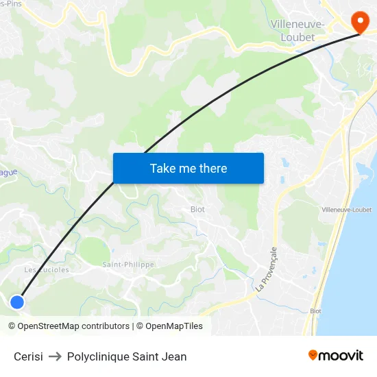Cerisi to Polyclinique Saint Jean map
