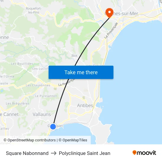 Square Nabonnand to Polyclinique Saint Jean map