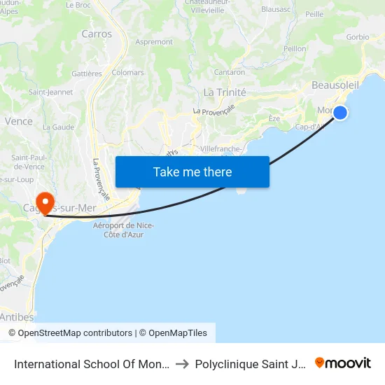 International School Of Monaco to Polyclinique Saint Jean map