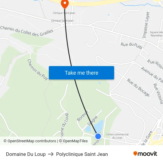 Domaine Du Loup to Polyclinique Saint Jean map