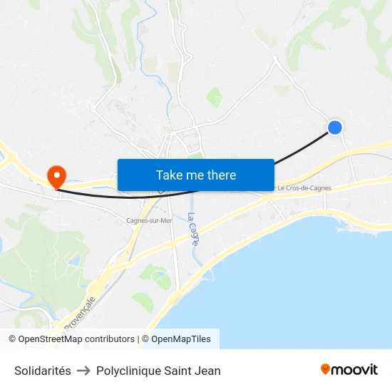 Solidarités to Polyclinique Saint Jean map