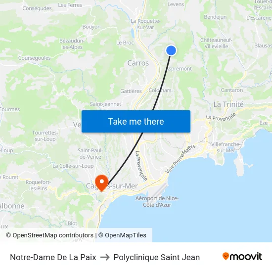 Notre-Dame De La Paix to Polyclinique Saint Jean map