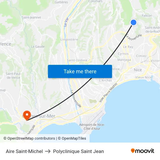 Aire Saint-Michel to Polyclinique Saint Jean map