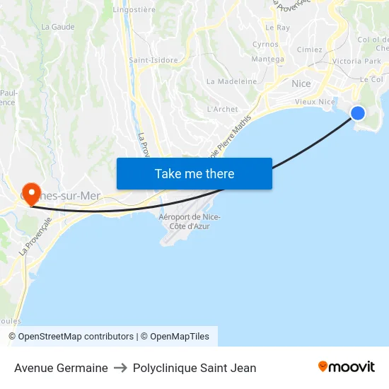 Avenue Germaine to Polyclinique Saint Jean map