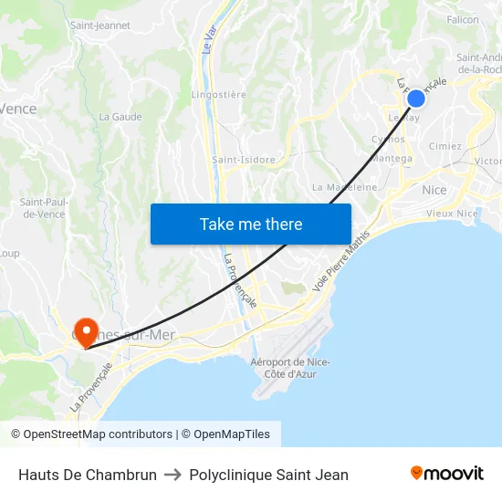 Hauts De Chambrun to Polyclinique Saint Jean map