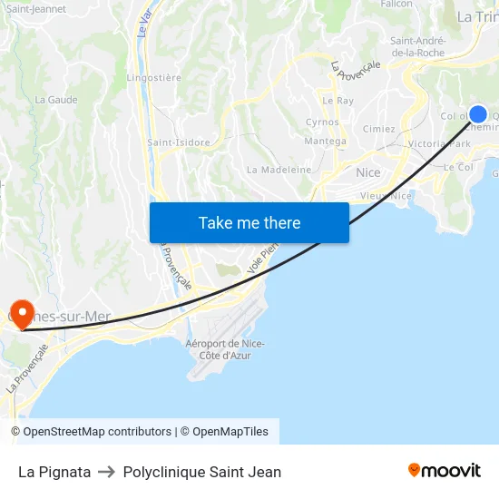 La Pignata to Polyclinique Saint Jean map