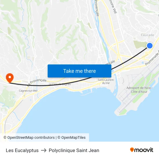 Les Eucalyptus to Polyclinique Saint Jean map