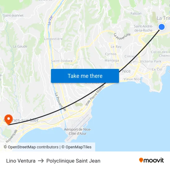 Lino Ventura to Polyclinique Saint Jean map