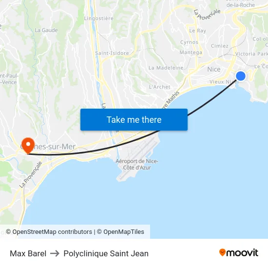 Max Barel to Polyclinique Saint Jean map