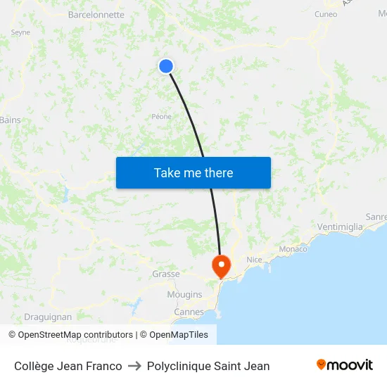 Collège Jean Franco to Polyclinique Saint Jean map