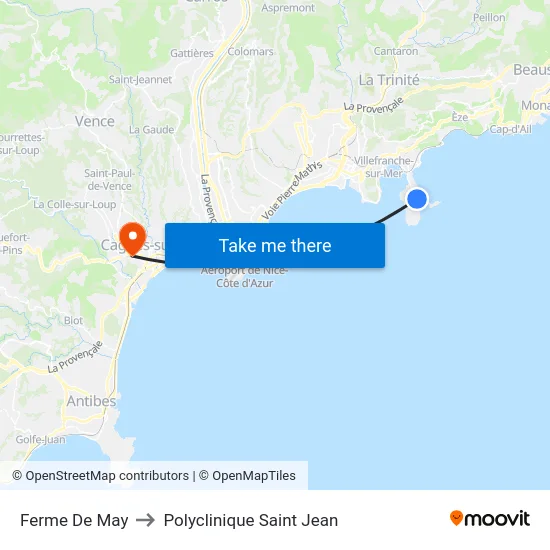 Ferme De May to Polyclinique Saint Jean map