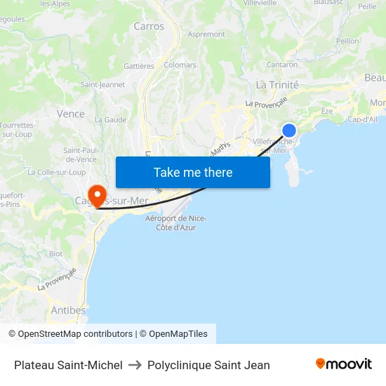 Plateau Saint-Michel to Polyclinique Saint Jean map