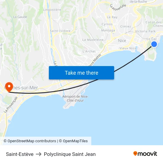 Saint-Estève to Polyclinique Saint Jean map