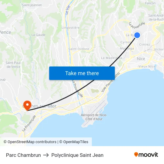 Parc Chambrun to Polyclinique Saint Jean map