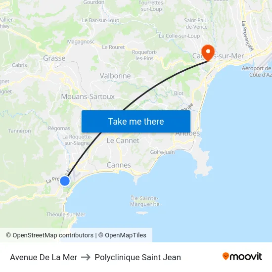 Avenue De La Mer to Polyclinique Saint Jean map