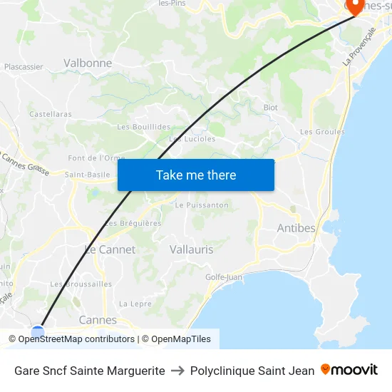 Gare Sncf Sainte Marguerite to Polyclinique Saint Jean map
