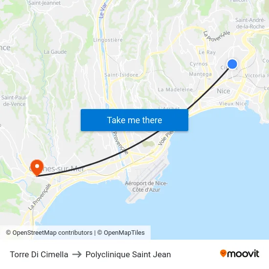 Torre Di Cimella to Polyclinique Saint Jean map