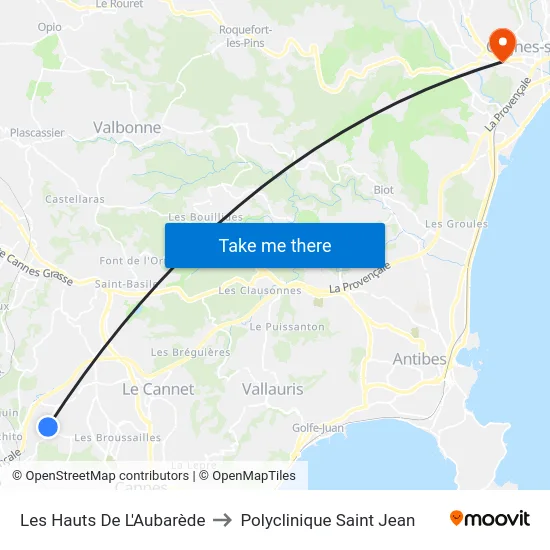 Les Hauts De L'Aubarède to Polyclinique Saint Jean map