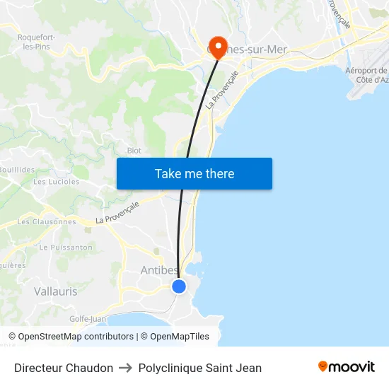 Directeur Chaudon to Polyclinique Saint Jean map