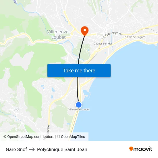 Gare Sncf to Polyclinique Saint Jean map