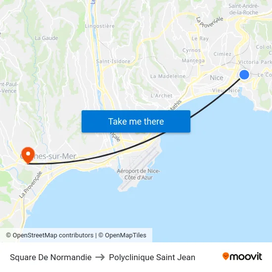 Square De Normandie to Polyclinique Saint Jean map