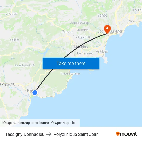 Tassigny Donnadieu to Polyclinique Saint Jean map