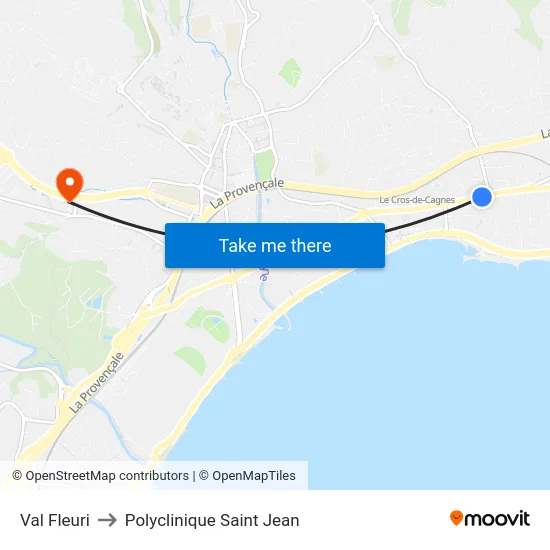 Val Fleuri to Polyclinique Saint Jean map