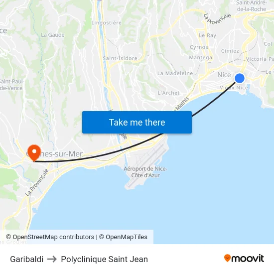 Garibaldi to Polyclinique Saint Jean map