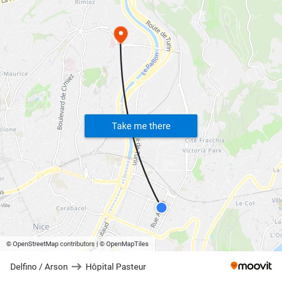 Delfino / Arson to Hôpital Pasteur map