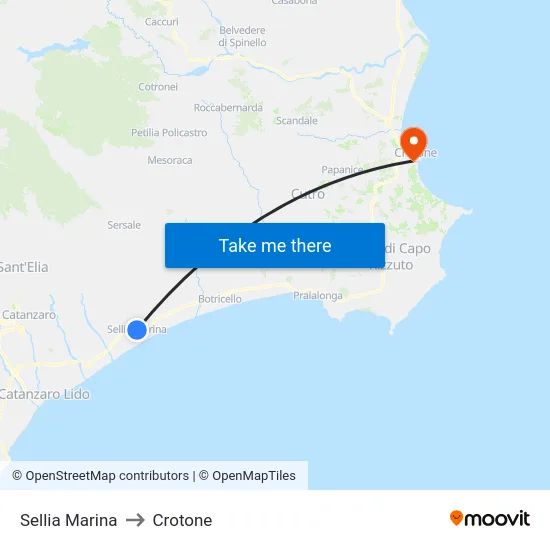 Sellia Marina to Crotone map